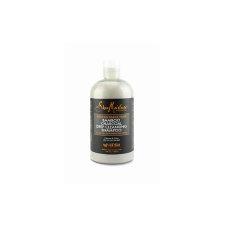 SheaMoisture African Black Soap Bamboo Charcoal Deep Cleansing Shampoo – Tea Tree & Willow Bark for Scalp Balance/384ml
